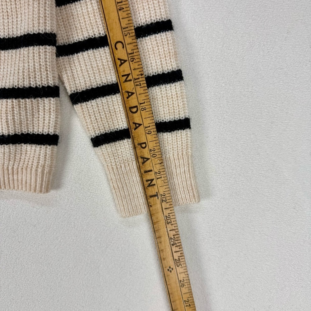 Cleo Oversized Quarter Zip Sweater with Black Stripes - Picture 5 of 8